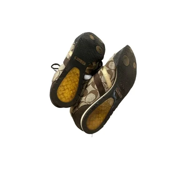 Coach Women's Katelyn Brown Signature Canvas Shoes Size 6.5 - Picture 4 of 5